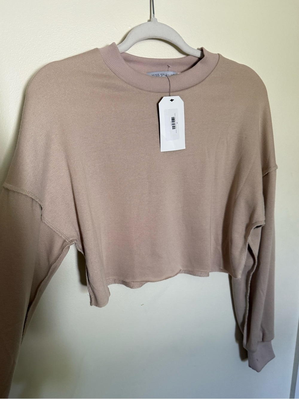 NWT Cream Cropped Sweatshirt